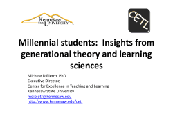 Millennial students: Insights from generational