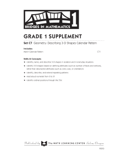 C7 Describing 3-D Shapes - The Math Learning Center Catalog
