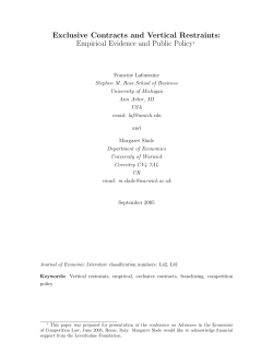Exclusive Contracts and Vertical Restraints: Empirical Evidence and