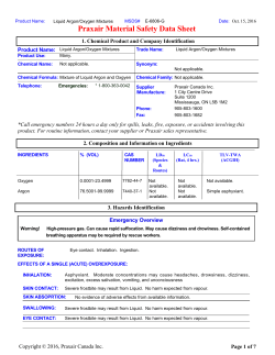 Liquid Argon Oxygen Mixtures MSDS E-6806 2016