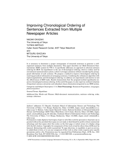 Improving Chronological Ordering of Sentences