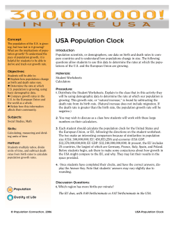 Population Clock in the USA