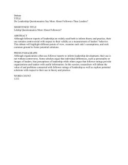 Debate TITLE Do Leadership Questionnaires Say More About