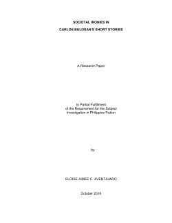 SOCIETAL IRONIES IN CARLOS BULOSAN`S