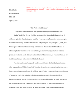 Elijah Roden Professor Davis RHE 321 April 8, 2013 &ldquo;The Perils of