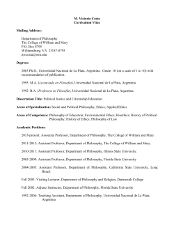 Curriculum Vitae - College of William and Mary