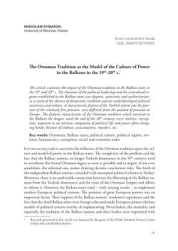 The Ottoman Tradition as the Model of the Culture of Power in the