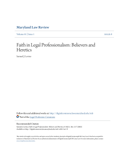 Faith in Legal Professionalism: Believers and Heretics