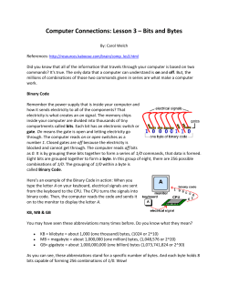 Computer Connections: Lesson 3 &ndash; Bits and Bytes