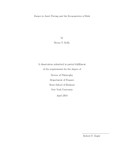Essays in Asset Pricing and the Econometrics of Risk by Bryan T