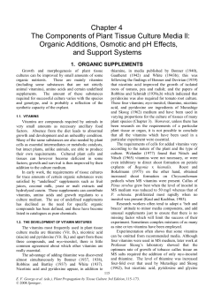 The Components of Plant Tissue Culture Media ll: Organic Additions