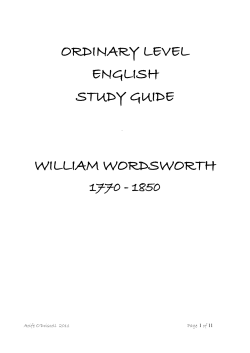 ordinary level english study guide william wordsworth