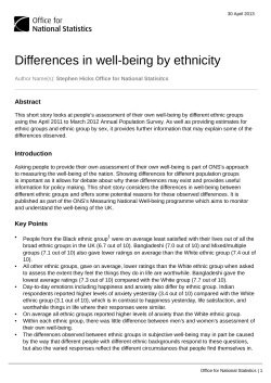 Differences in well-being by ethnicity