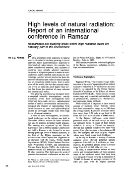 High levels of natural radiation Report of an international conference