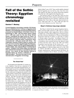 Fall of the Sothic Theory: Egyptian chronology revisited