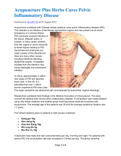 Acupuncture Plus Herbs Cures Pelvic Inflammatory Disease