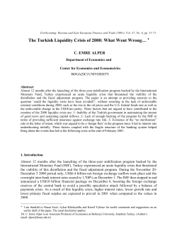 The Turkish Liquidity Crisis of 2000: What Went Wrong&hellip;