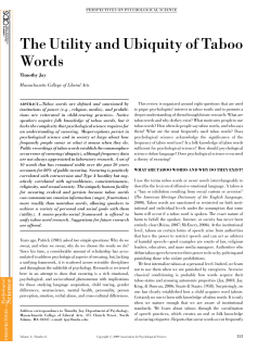 The Utility and Ubiquity of Taboo Words