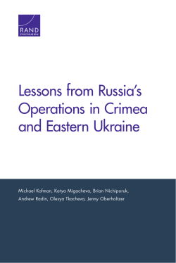 Lessons from Russia`s Operations in Crimea and Eastern Ukraine