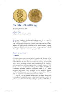 Eugene F. Fama - Prize Lecture: Two Pillars of
