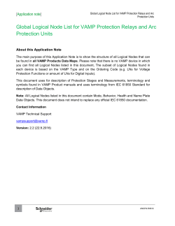 Global Logical Node List for VAMP Protection Relays and