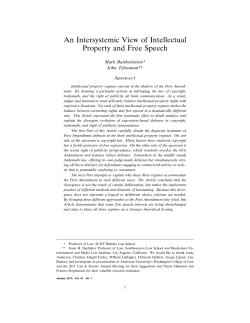 An Intersystemic View of Intellectual Property and Free Speech