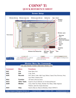 COINS Ti Quick Reference Sheet