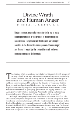 Divine Wrath and Human Anger