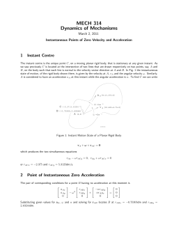 MECH 314 Instantaneous Points of Zero Velocity and Acceleration