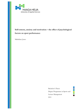 Self-esteem, anxiety and motivation &ndash; the effect of