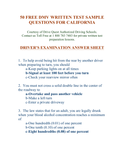 50 free dmv written test sample questions for california