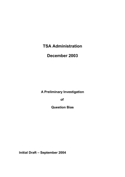 A Preliminary Investigation of Question Bias