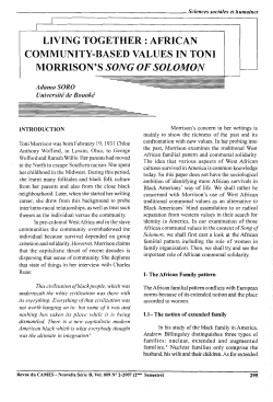 African community-based values in Toni Morrison`s - Name