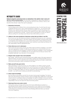 Netiquette guide - University of Newcastle