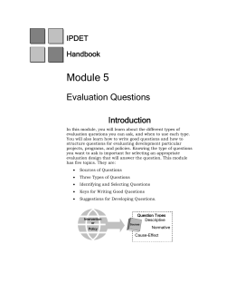 Evaluation Questions