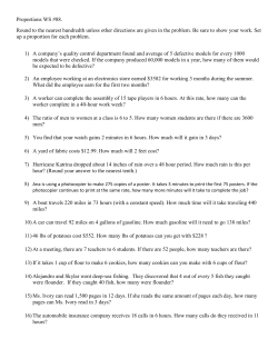 Proportions WS #88. Round to the nearest hundredth unless other