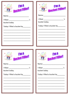 I filled bucket today. Today I filled a bucket by