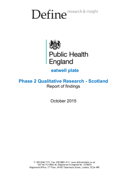 Eatwell Guide Consumer Testing Report March 2016