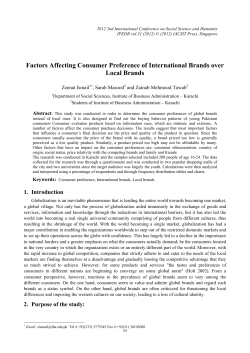 Factors Affecting Consumer Preference of International