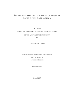 warming and stratification changes in lake kivu, east africa