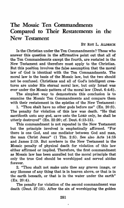 The Mosaic Ten Commandments Compared to