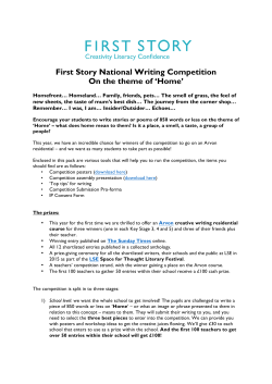 First Story National Writing Competition On the theme of `Home`