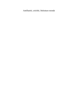 Antillanit&eacute;, cr&eacute;olit&eacute;, litt&eacute;rature-monde