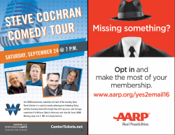 Steve Cochran Comedy Tour Saturday, September 24, 2016