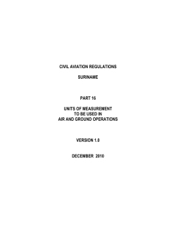 civil aviation regulations suriname part 16 units of measurement to