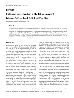 Children`s understanding of the Ulysses conflict