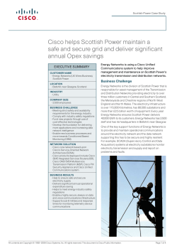 Cisco helps Scottish Power maintain a safe and secure grid and