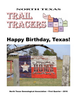 NTGA March 2016 quarterly - North Texas Genealogical
