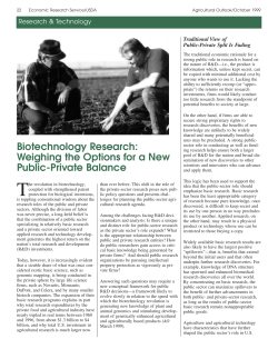 Biotechnology Research: Weighing the Options for a New Public