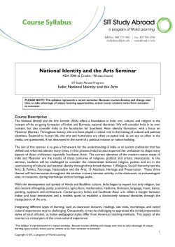 National Identity and the Arts Seminar
